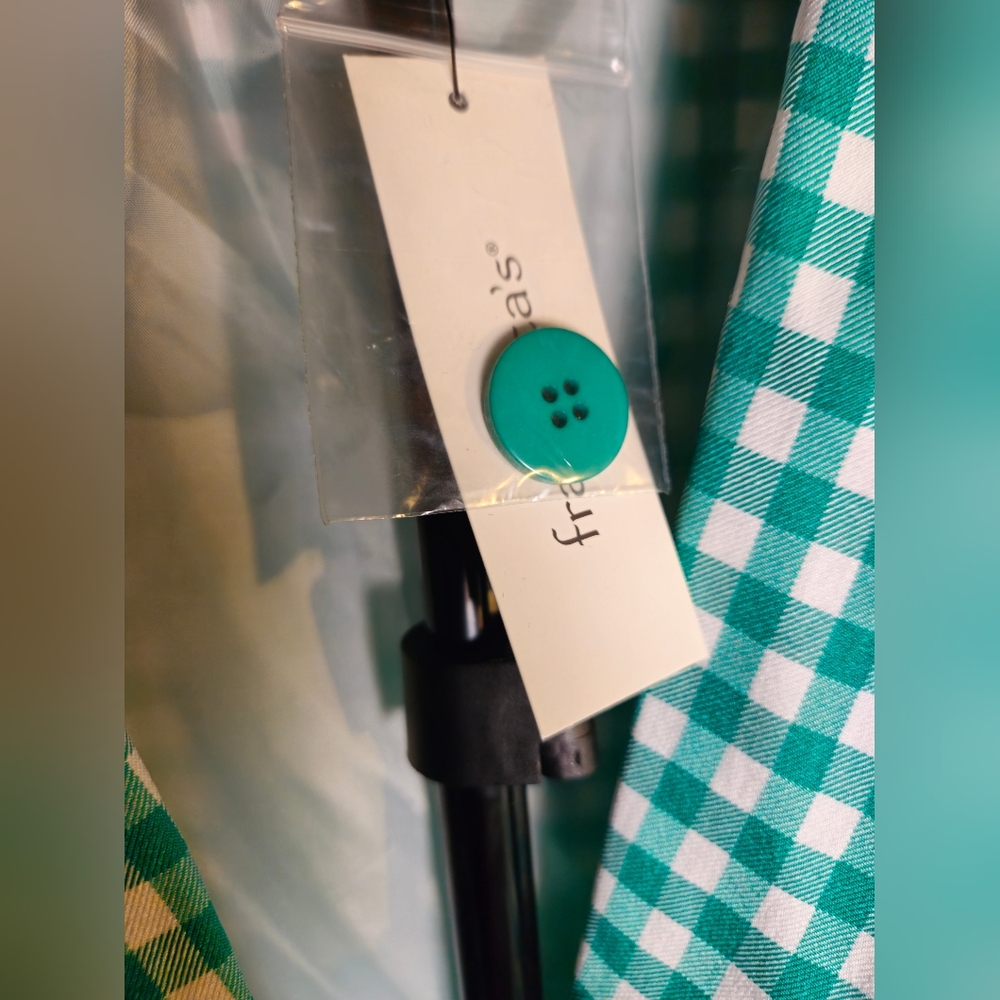 NWT Francesca’s ALYA Green Gingham Blazer Large Preppy Spring Jacket Checkered - Picture 5 of 9